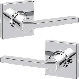 Kwikset door handle package, front/back.  In package, not opened, never used.